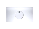 Plan vasque lavabo rond, sur mesure, Largeur 61 à 200 cm x Profondeur 46 à 80 cm, résine composite de haute qualité, Finition lisse blanc BRILLANT laqué ou mate, Livraison Offerte.